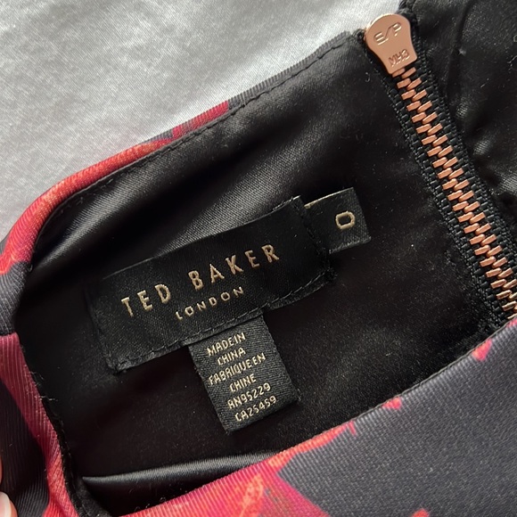 Ted Baker midi sheath dress, Size 0, Bold red floral print - Picture 9 of 11